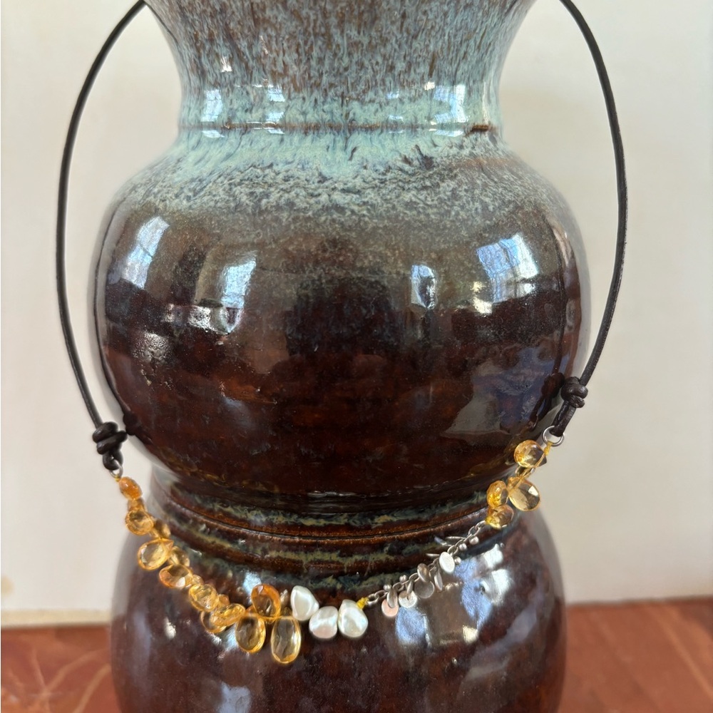 Citrine and Freshwater Pearl Necklace